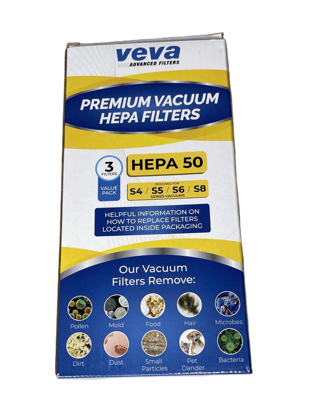 Veva HEPA 50 Premium Vacuum HEPA Filters - 3 pack S4 - S5 - S6 - S8